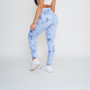 Blue Tie Dye High Waisted Leggings